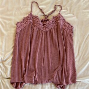 Maurices Pink Lace Flowy Tank top